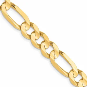 10k Yellow Gold 6.75mm Concave Figaro Chain