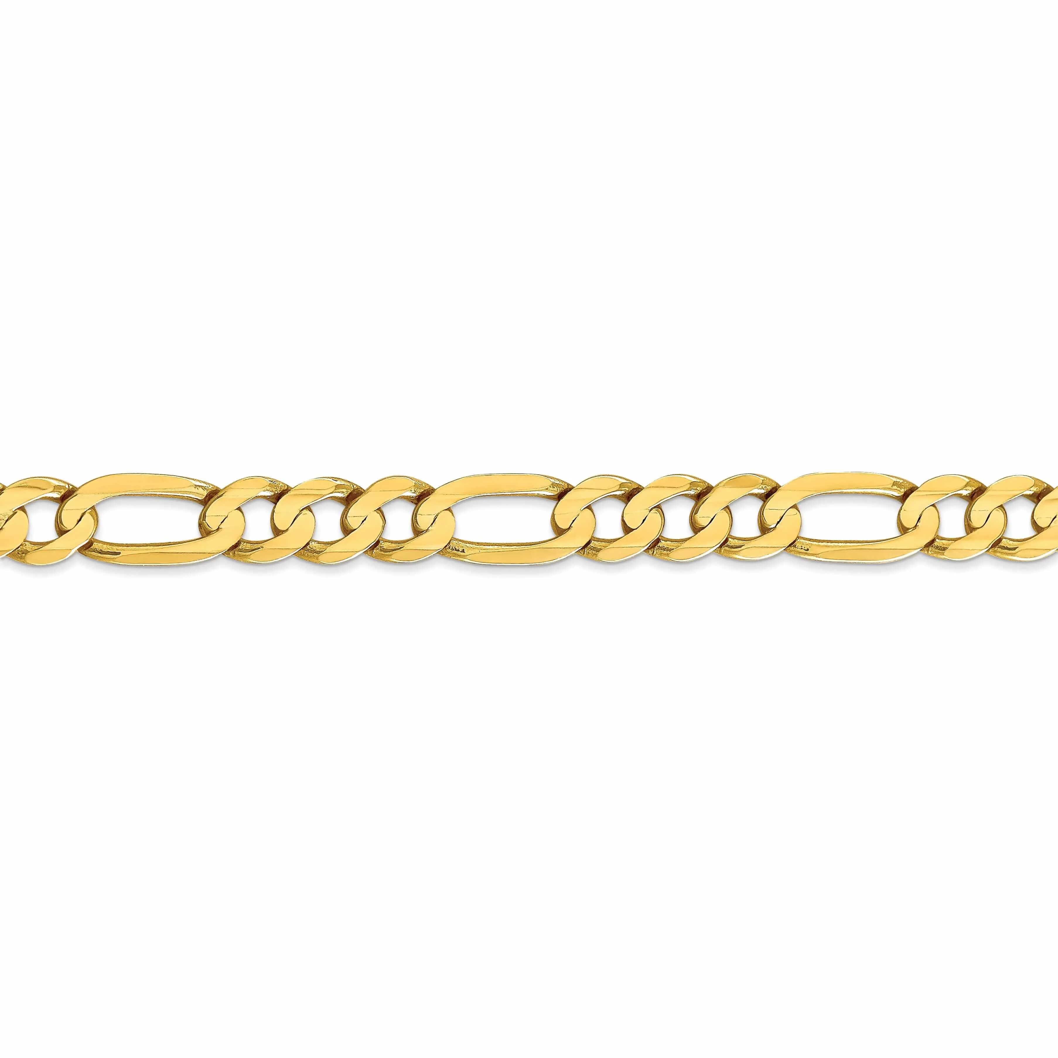 10k Yellow Gold 6.75mm Concave Figaro Chain