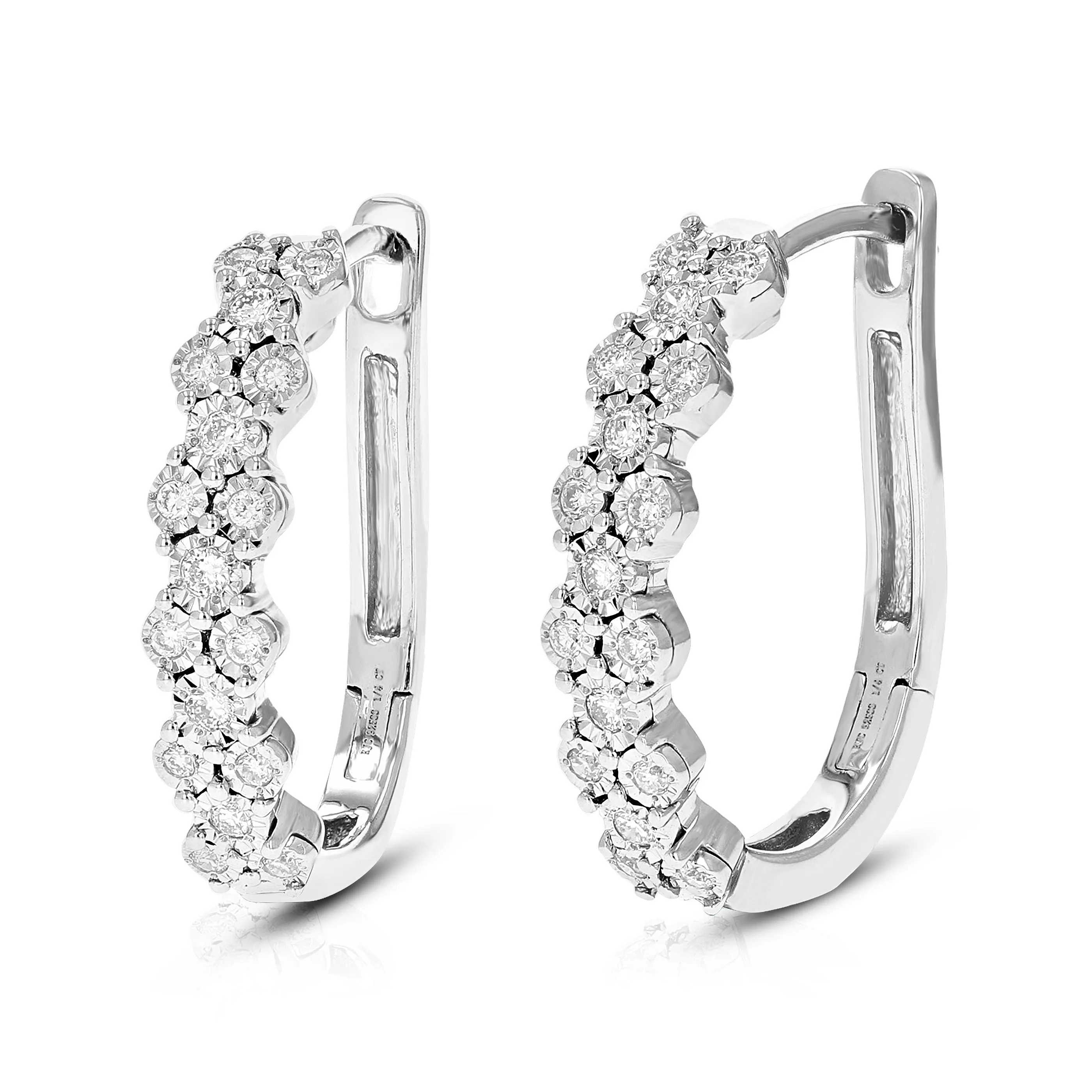 1/4 cttw Lab Grown Diamond Sterling Silver Hoop Earring