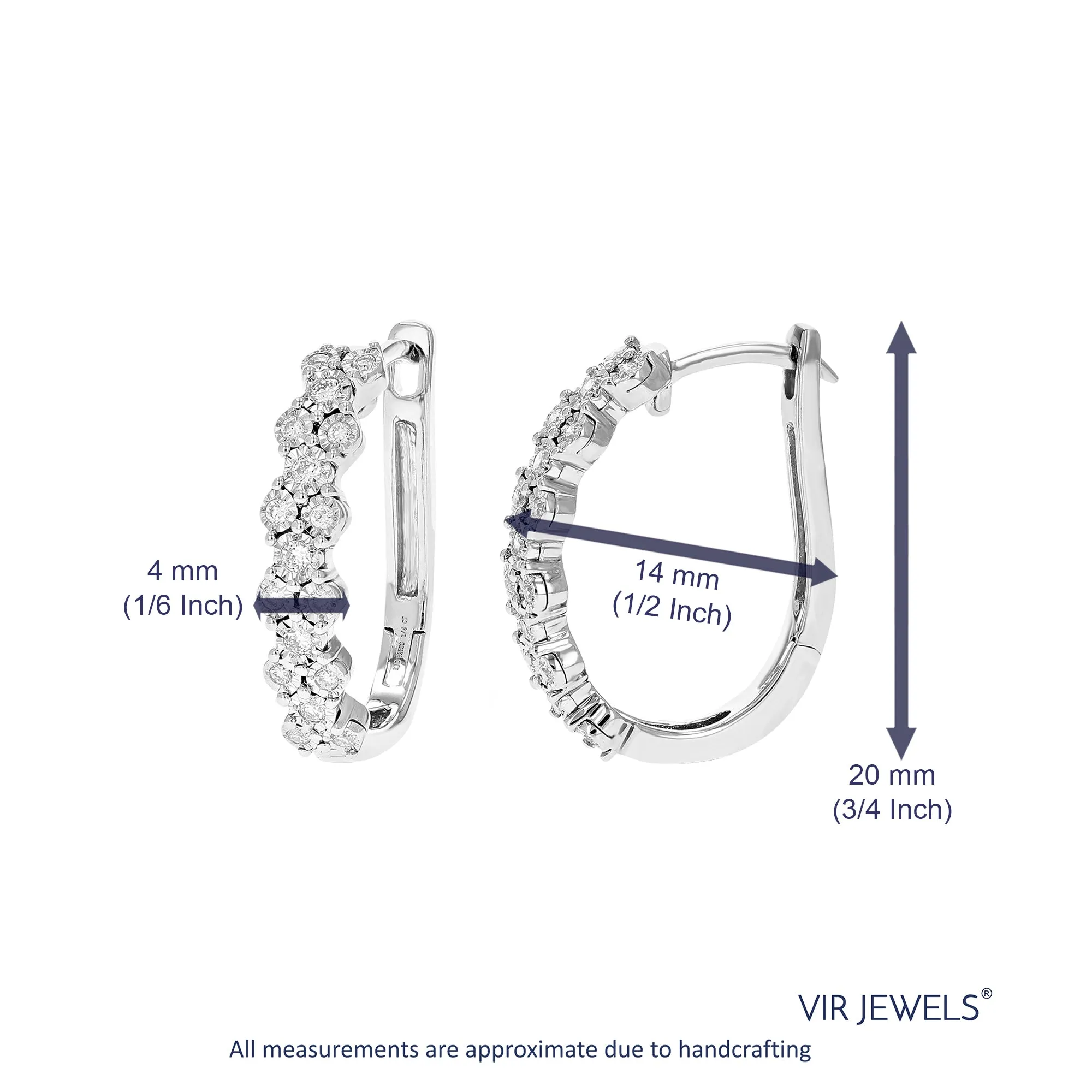 1/4 cttw Lab Grown Diamond Sterling Silver Hoop Earring