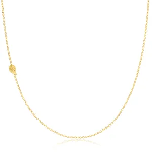 14K GOLD ASYMMETRICAL CHARM NECKLACE - Angel Wing