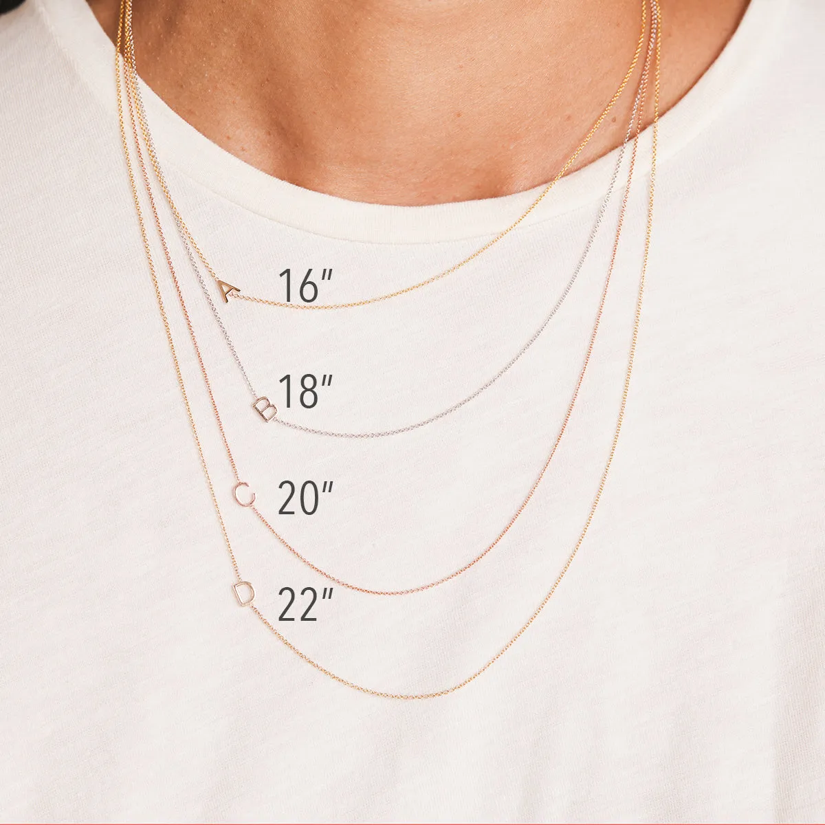 14K GOLD ASYMMETRICAL NUMBER NECKLACE - 0