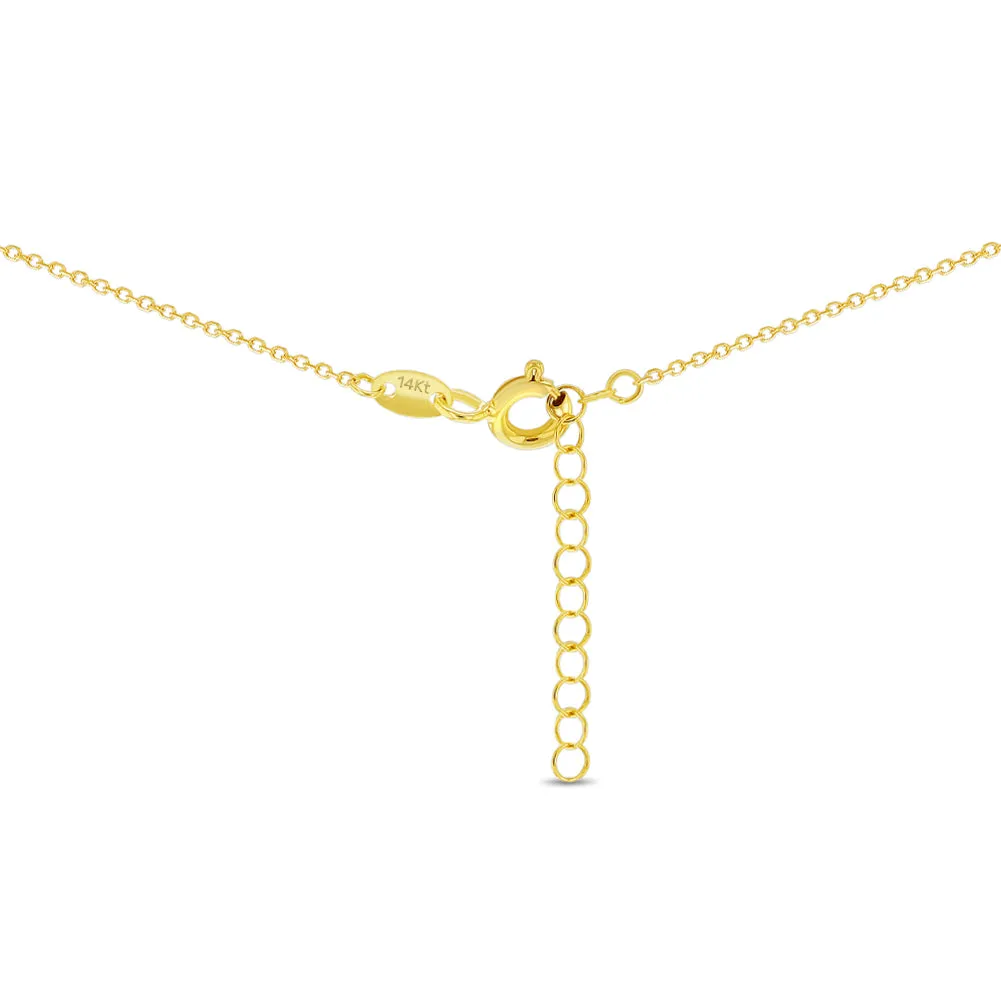 14k Gold Multi Station Clear CZ Women's Necklace