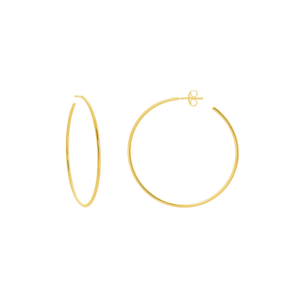 14k Gold Polished Post Hoop