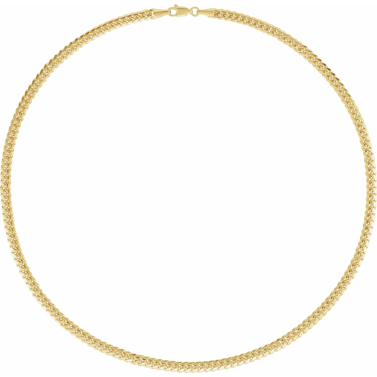 14K Yellow Gold Miami Cuban Curb Chain Necklace - 4.35mm, 18 & 24 inches: Timeless Elegance and Quality Craftsmanship