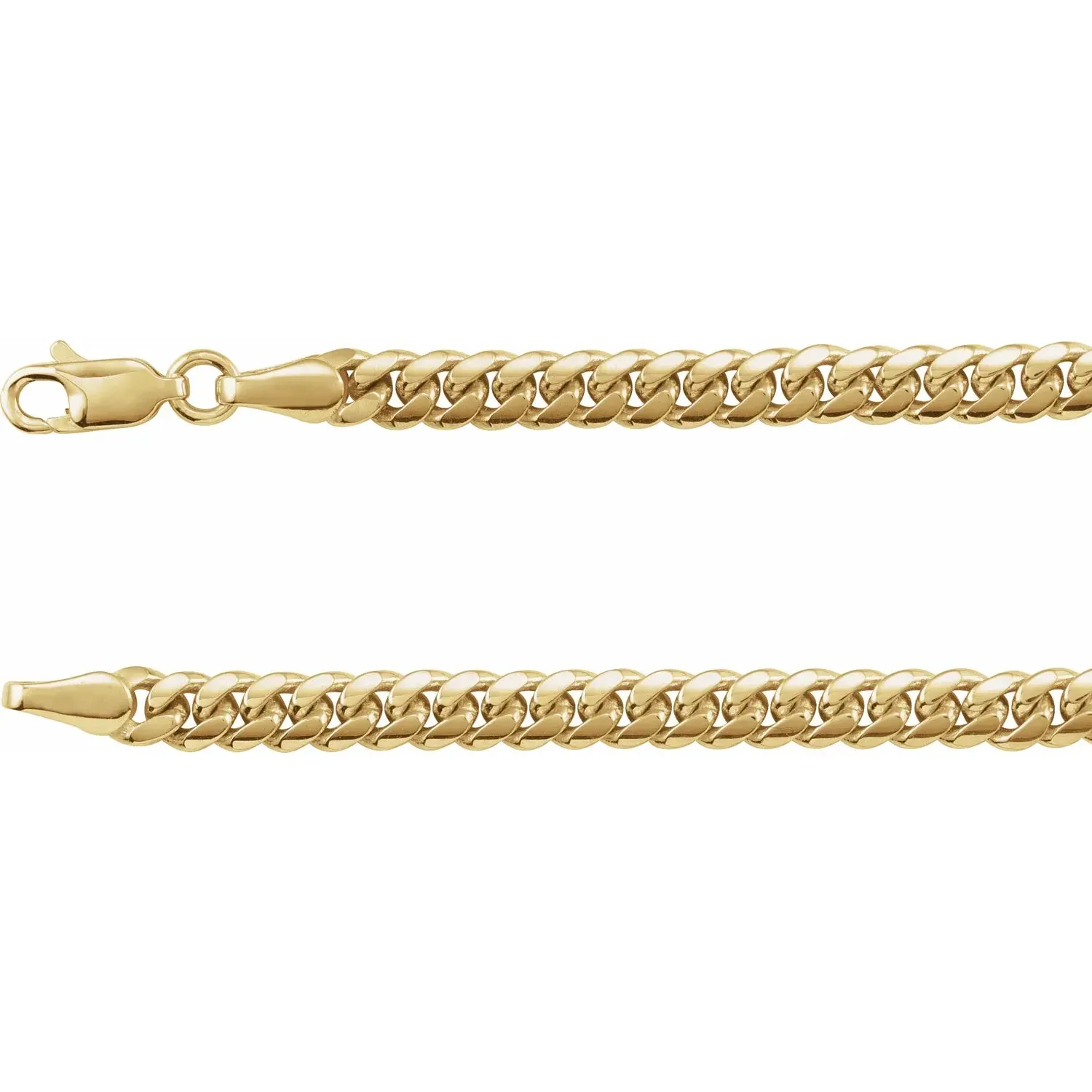 14K Yellow Gold Miami Cuban Curb Chain Necklace - 4.35mm, 18 & 24 inches: Timeless Elegance and Quality Craftsmanship