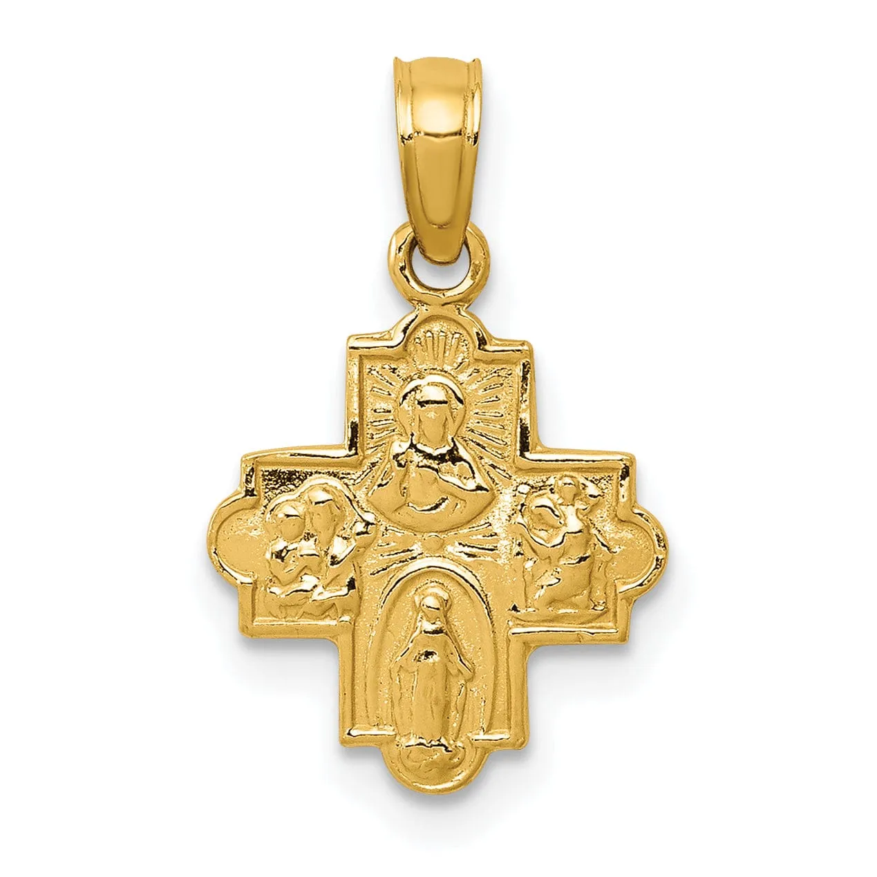 14k Yellow Gold Miniature 4 Way Medal Pendant