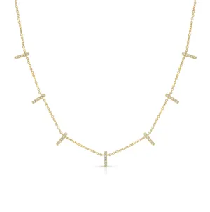 14KY Diamond Bar Necklace