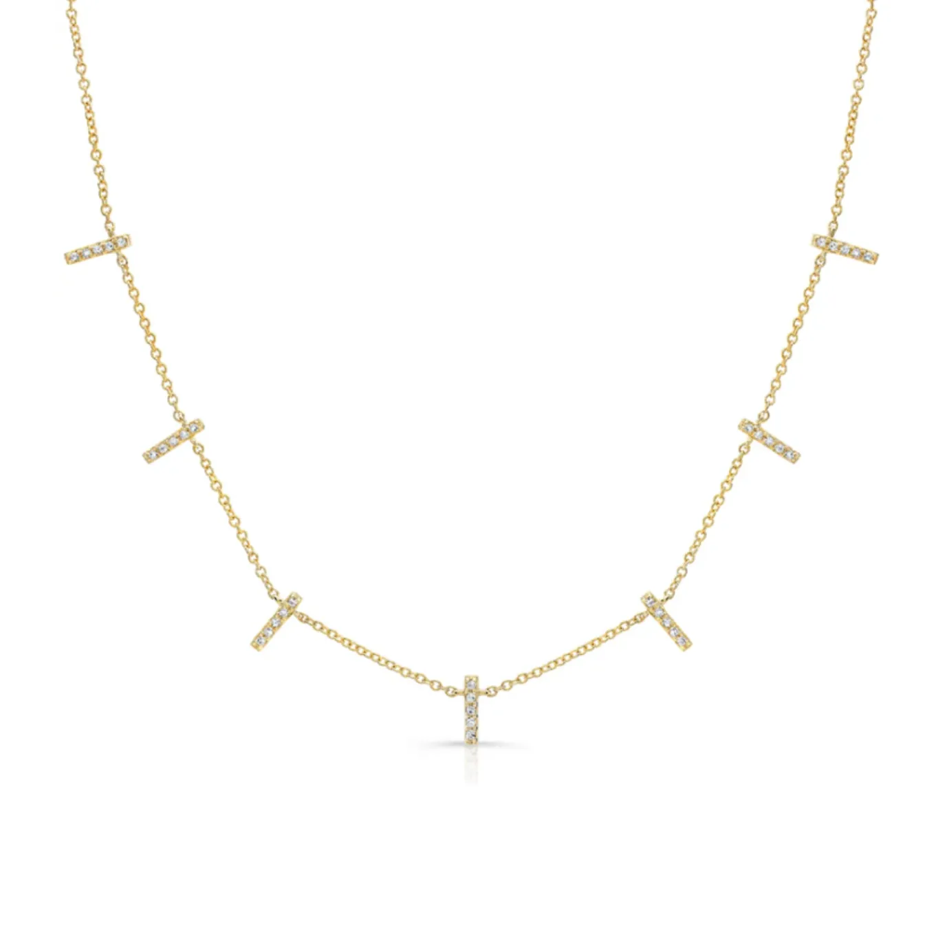 14KY Diamond Bar Necklace