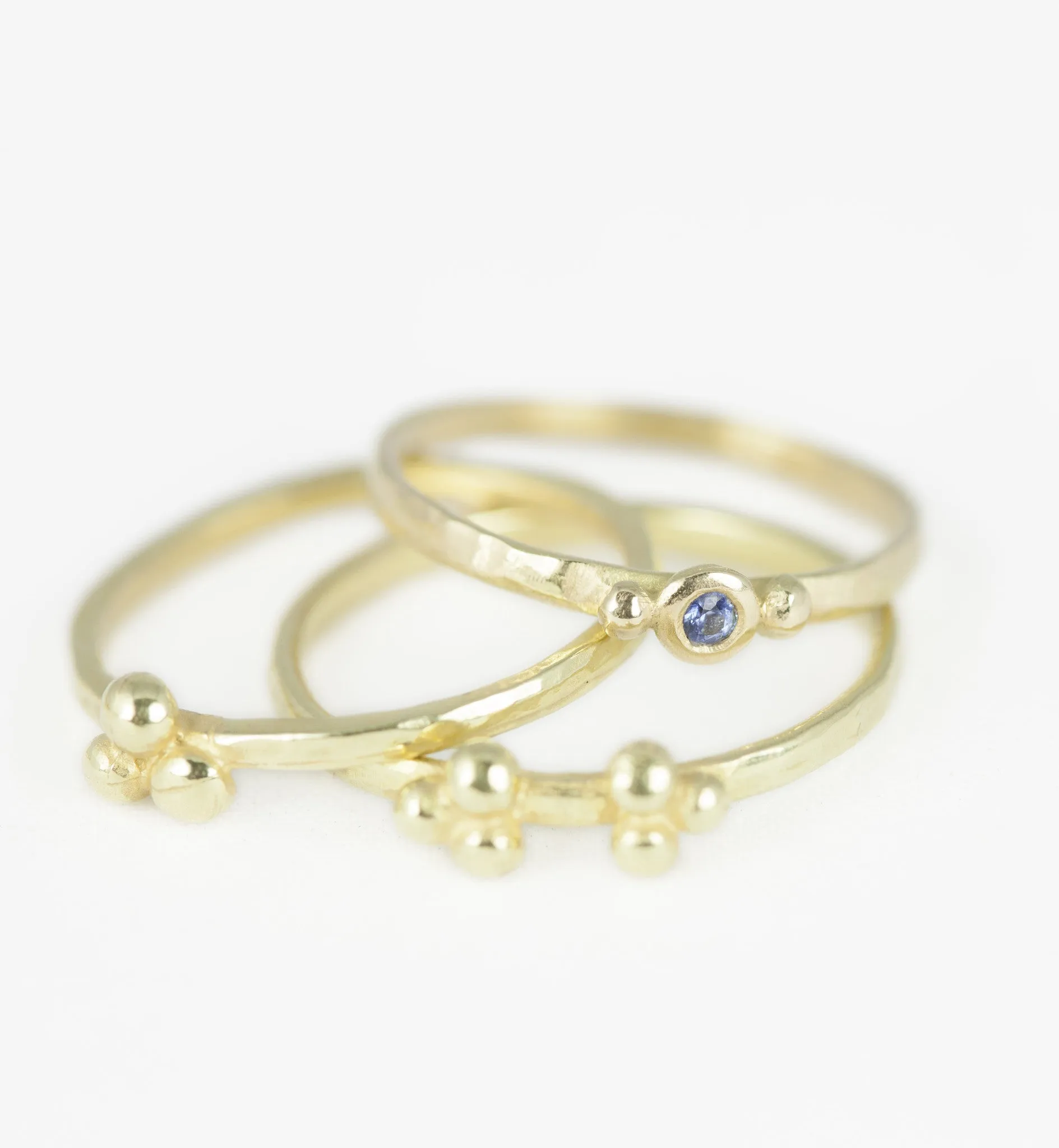 18ct Gold Delicate Kim Granulation Rings