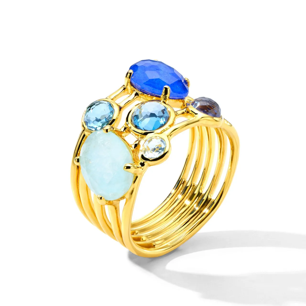 18K Gold Gelato Mare 6-Stone Cluster Ring