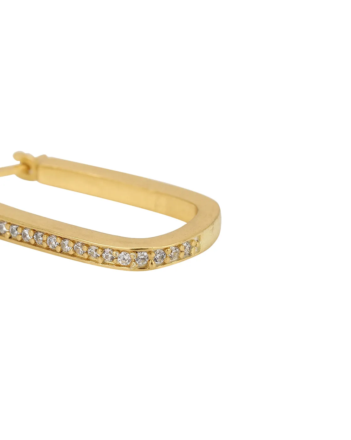 18Kt Gold Plated With Zirconia Stylish Studded Hoop Earring