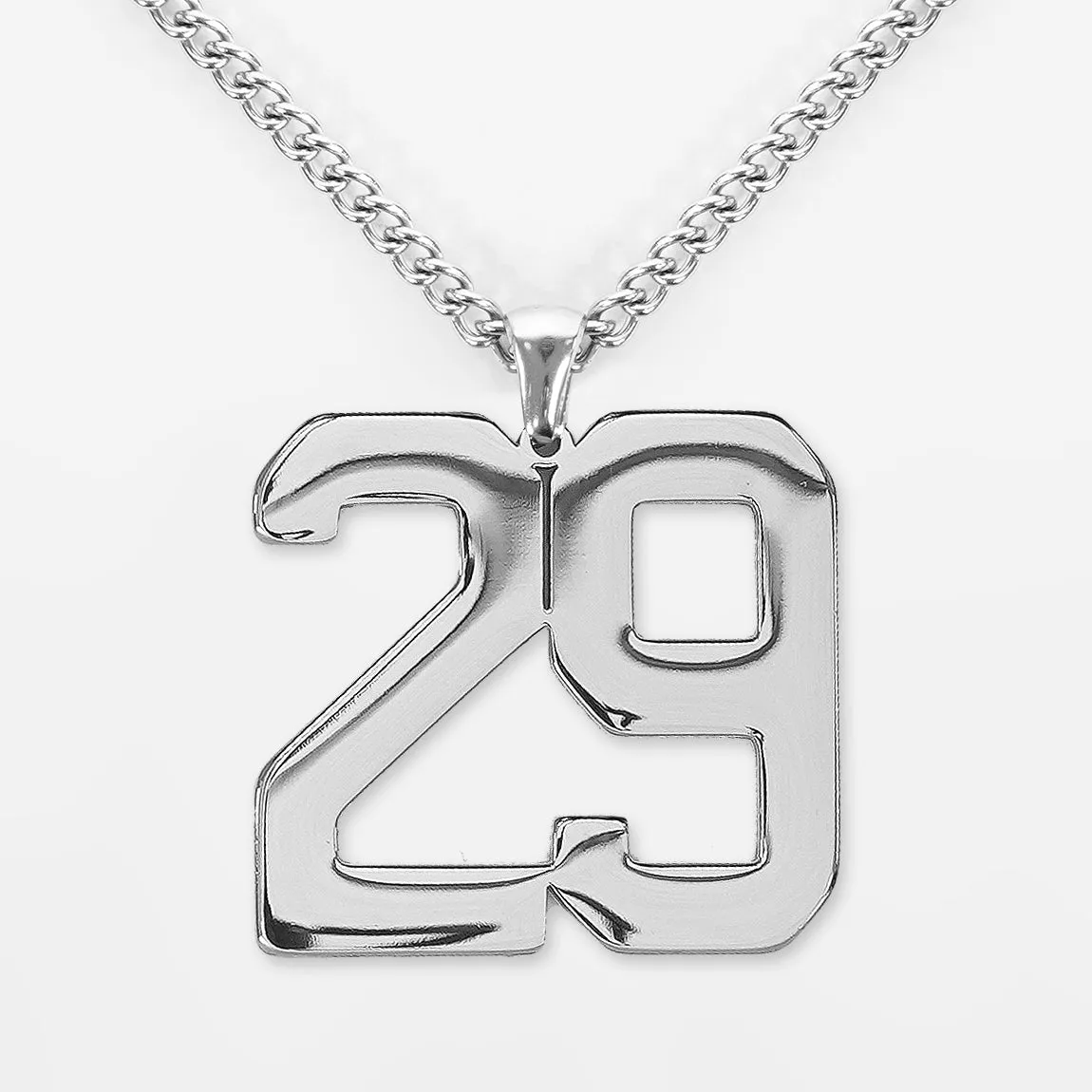 29 Number Pendant with Chain Kids Necklace - Stainless Steel