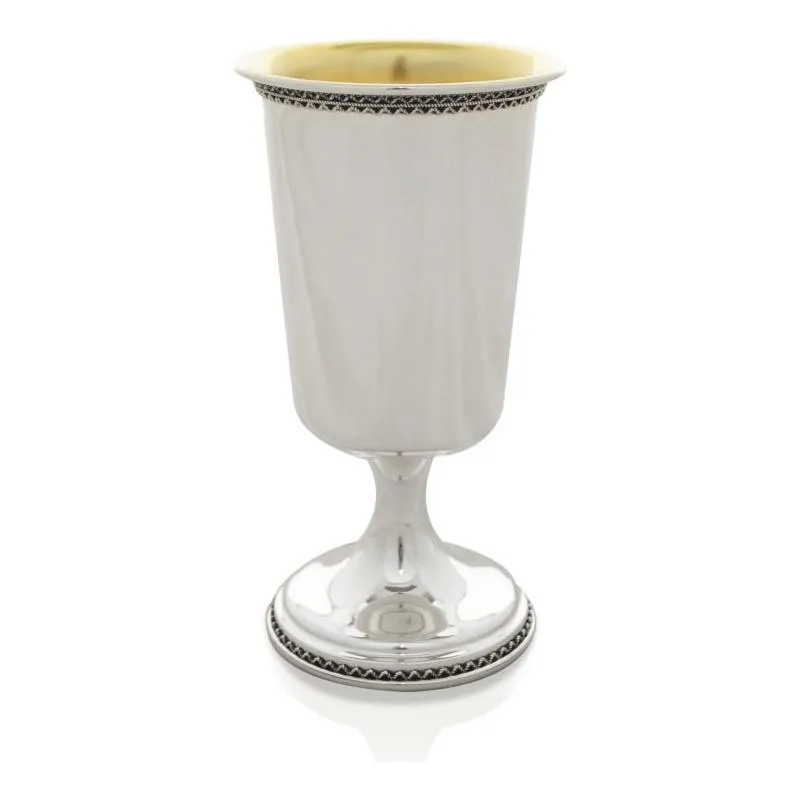 925 Sterling Silver Filigree Kiddush Cup 5" Hand Made in Israel by NADAV