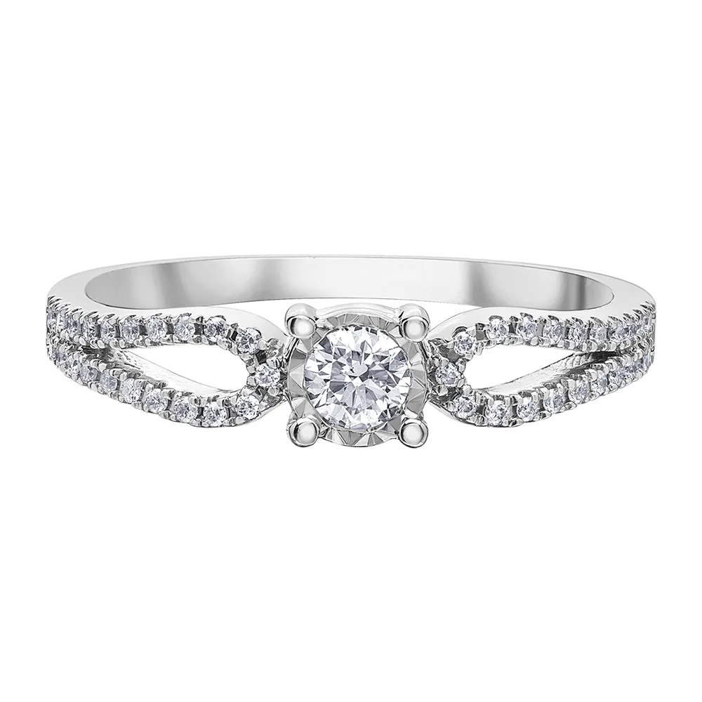 Accented Round Cut Diamond Ring