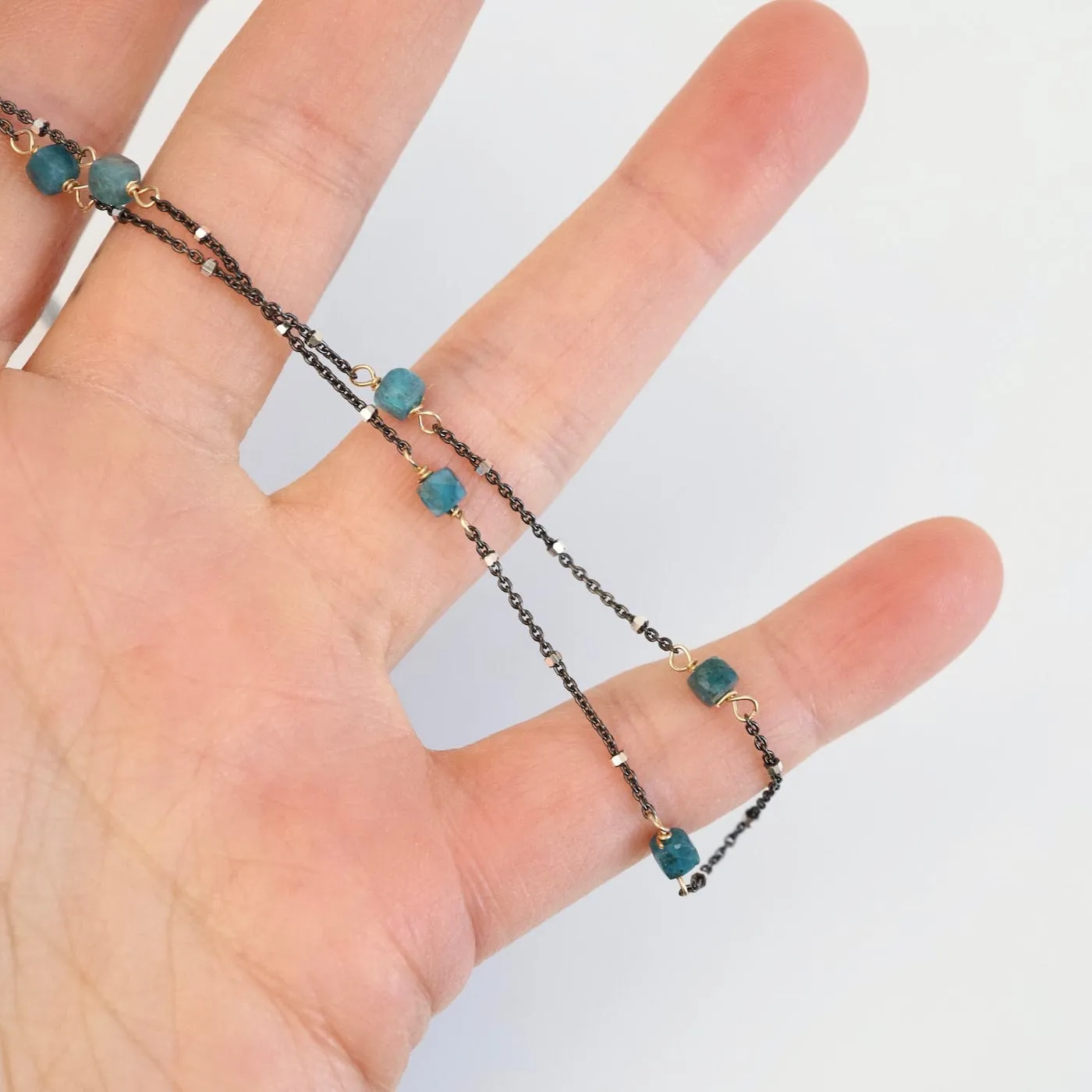 Apatite Cube Station Necklace