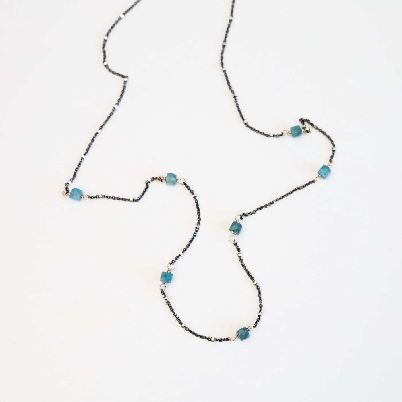 Apatite Cube Station Necklace