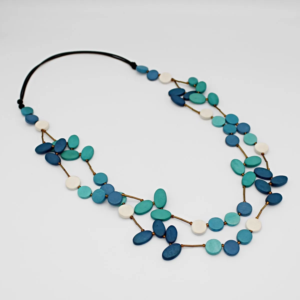 Aqua Lizzie Petal Necklace