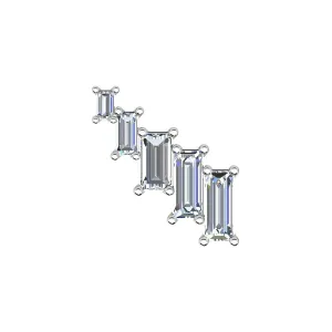 AURORA Baguette Diamond Stud Earring Single