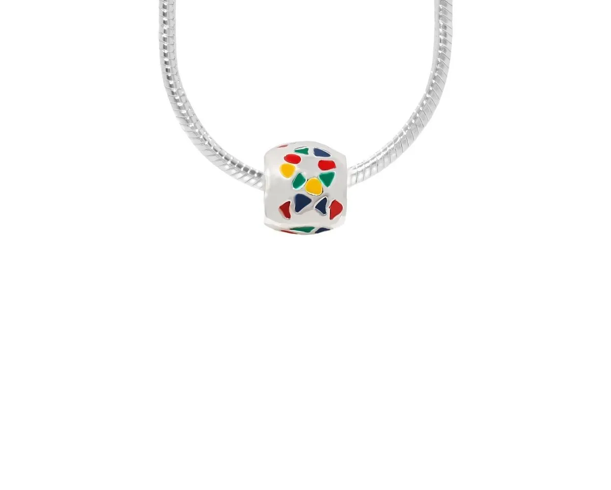 Autism Ribbon Barrel Charm Necklaces