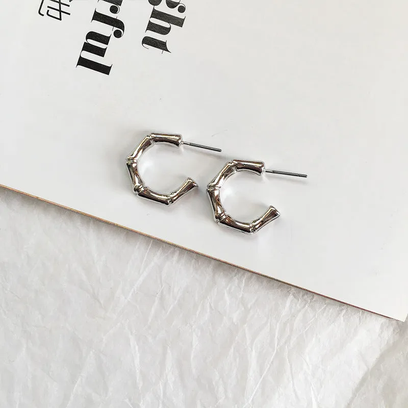 Bamboo Chic C-Shape Earrings - Vienna Verve Collection