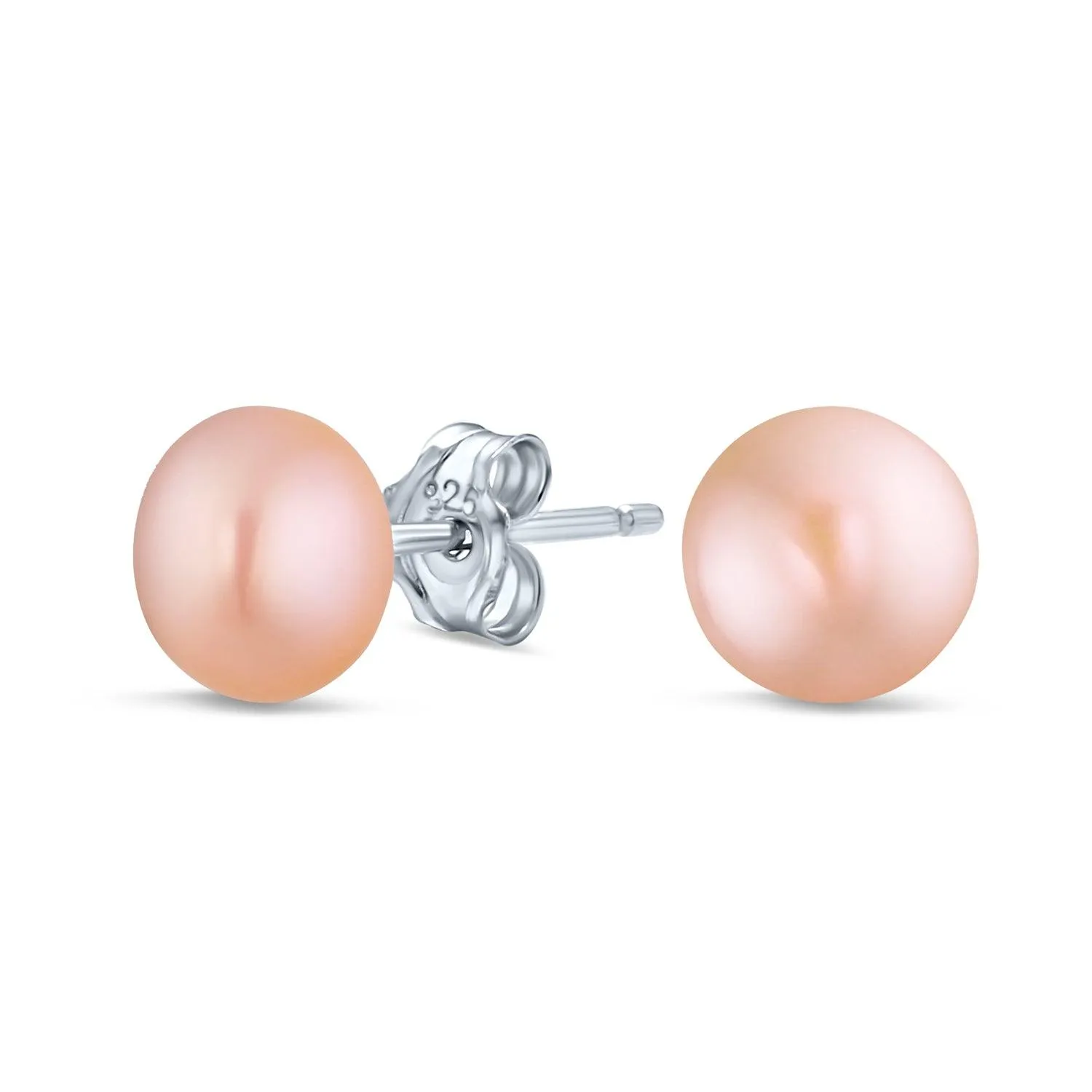 Basic Drop Ball Earrings with Freshwater Cultured Pearl Studs in Sterling Silver