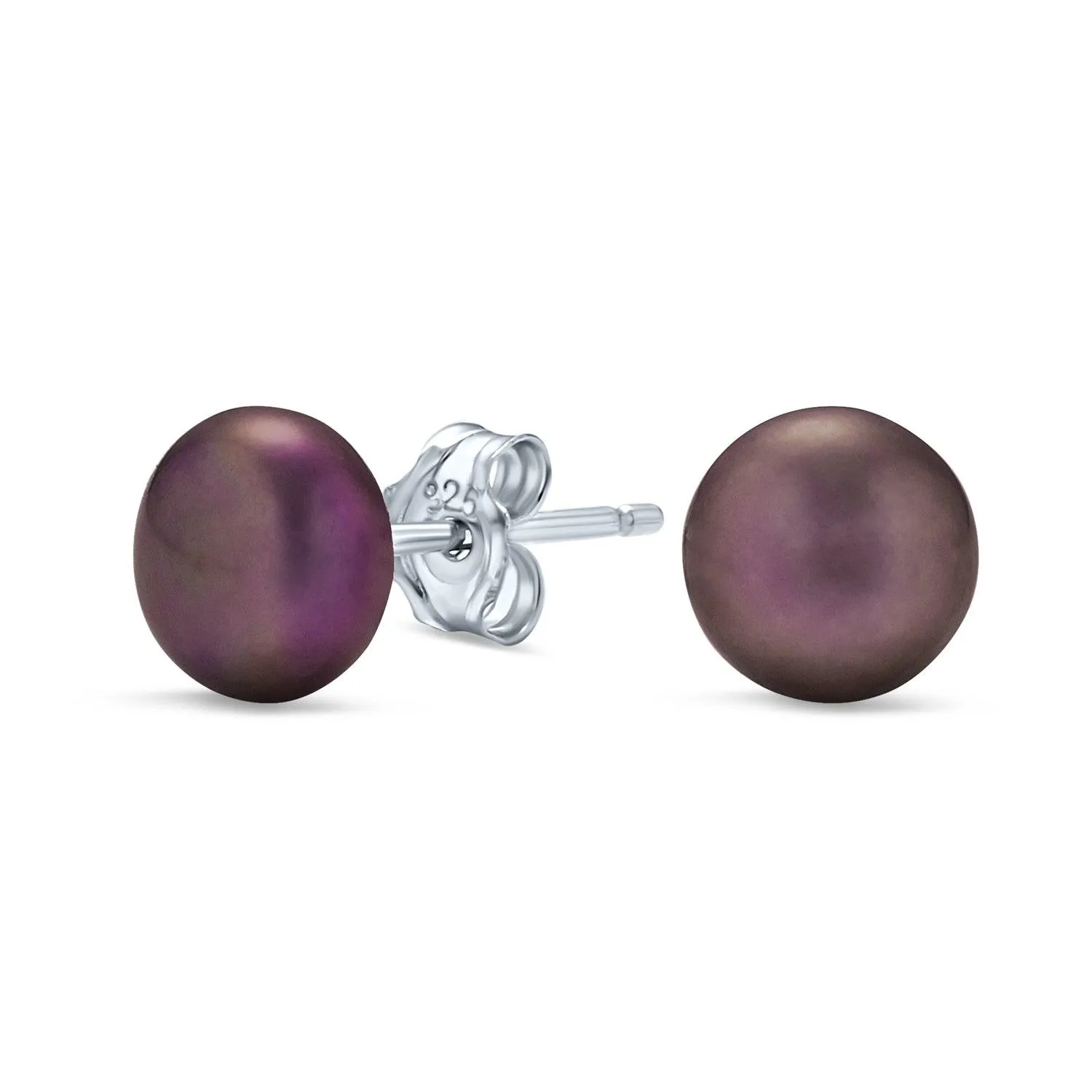 Basic Drop Ball Earrings with Freshwater Cultured Pearl Studs in Sterling Silver