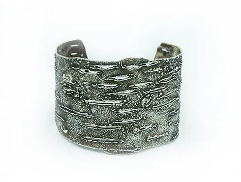 Birch Bark Pure Art Silver Bracelet