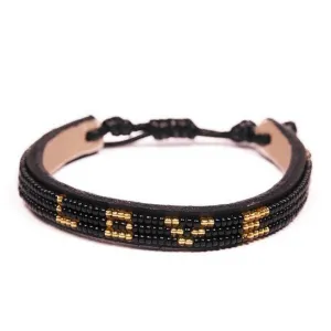 Black & Gold Skinny LOVE Bracelet - Regular