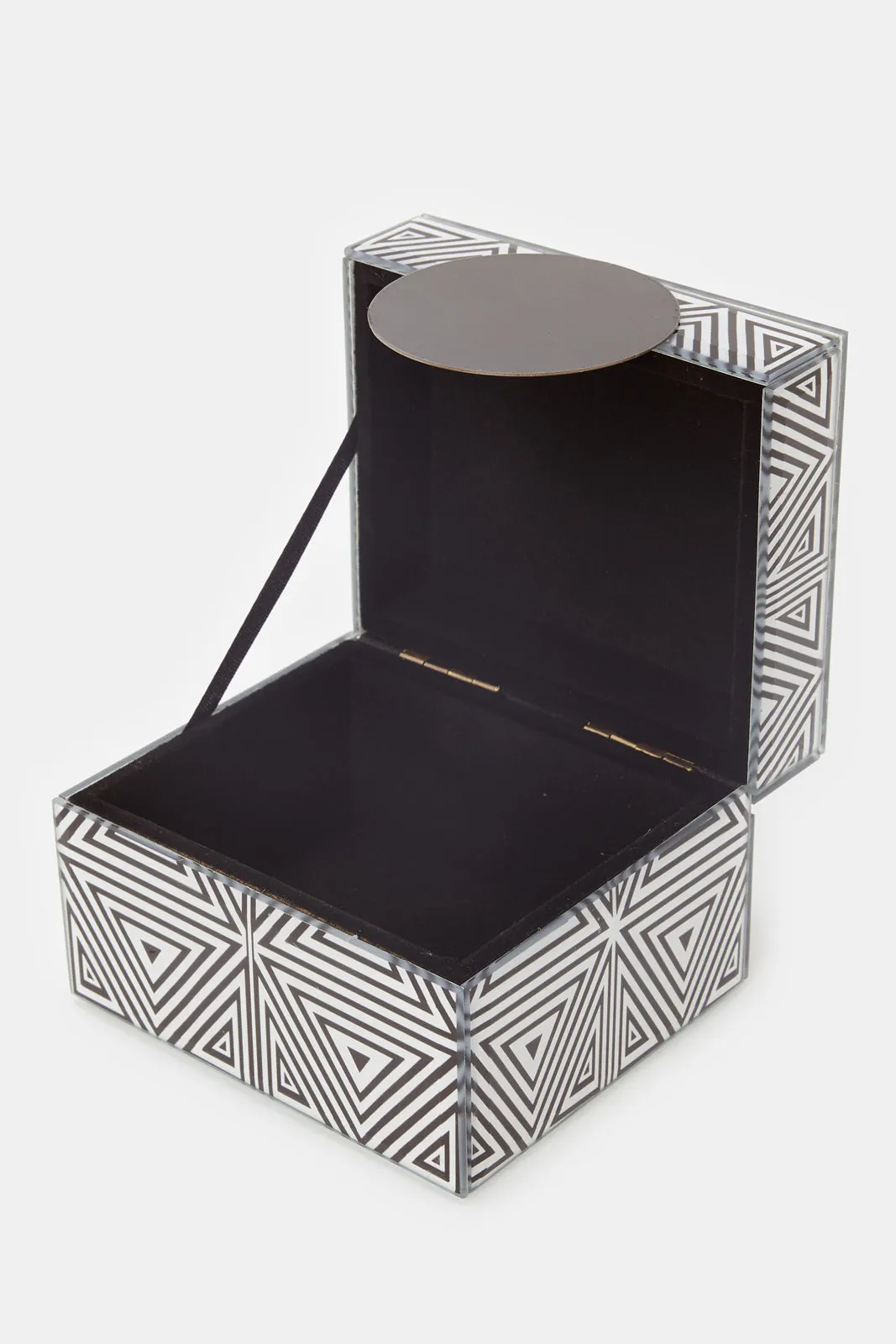 Black And White Monochrome Pattern Jewelry Box (Small)