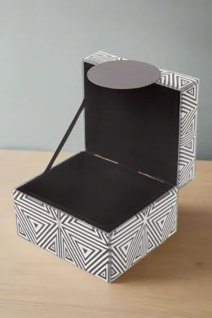 Black And White Monochrome Pattern Jewelry Box (Small)