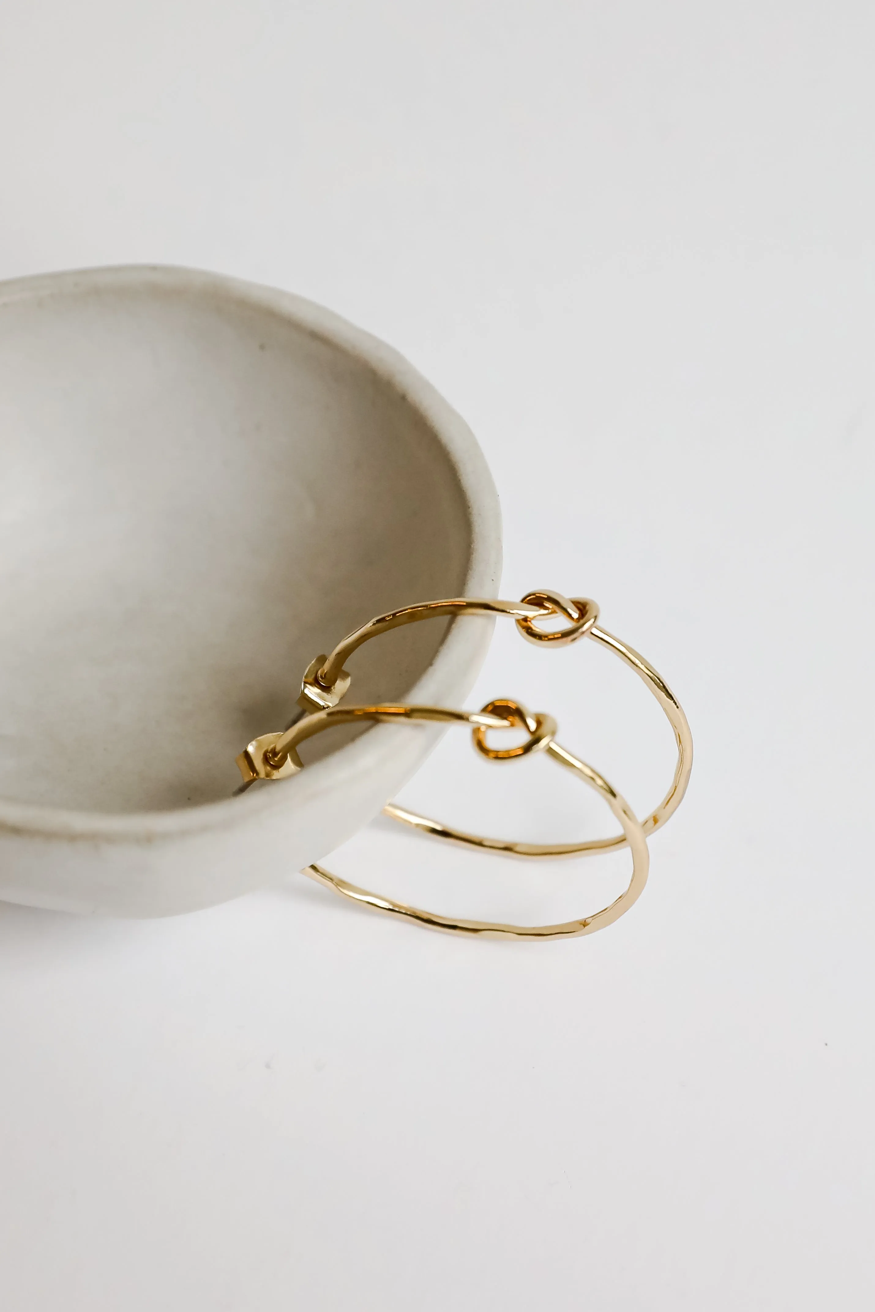 Blakely Gold Knot Hoop Earrings