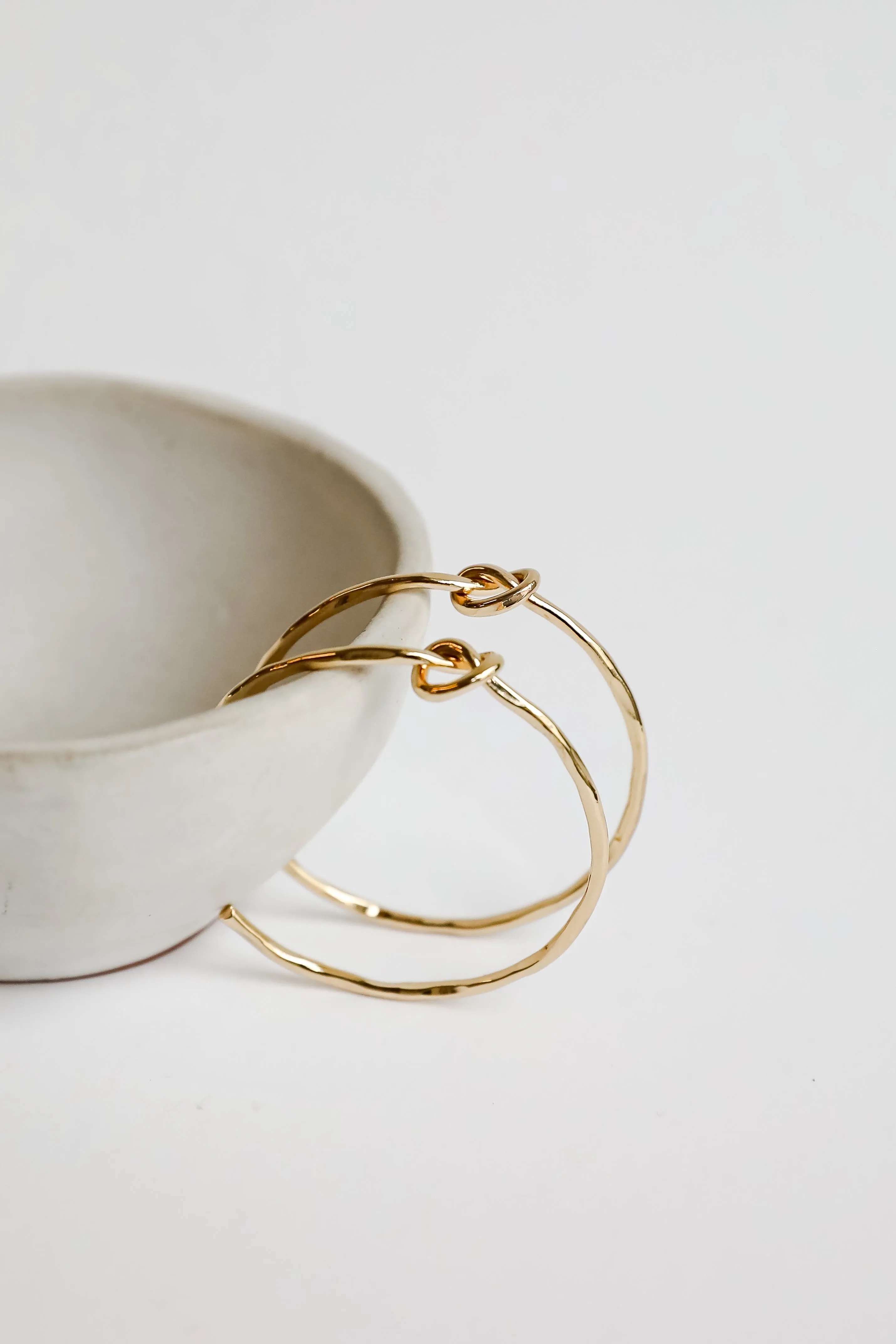 Blakely Gold Knot Hoop Earrings