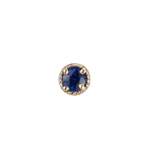 Blue Sapphire Milgrain Stud (Single)