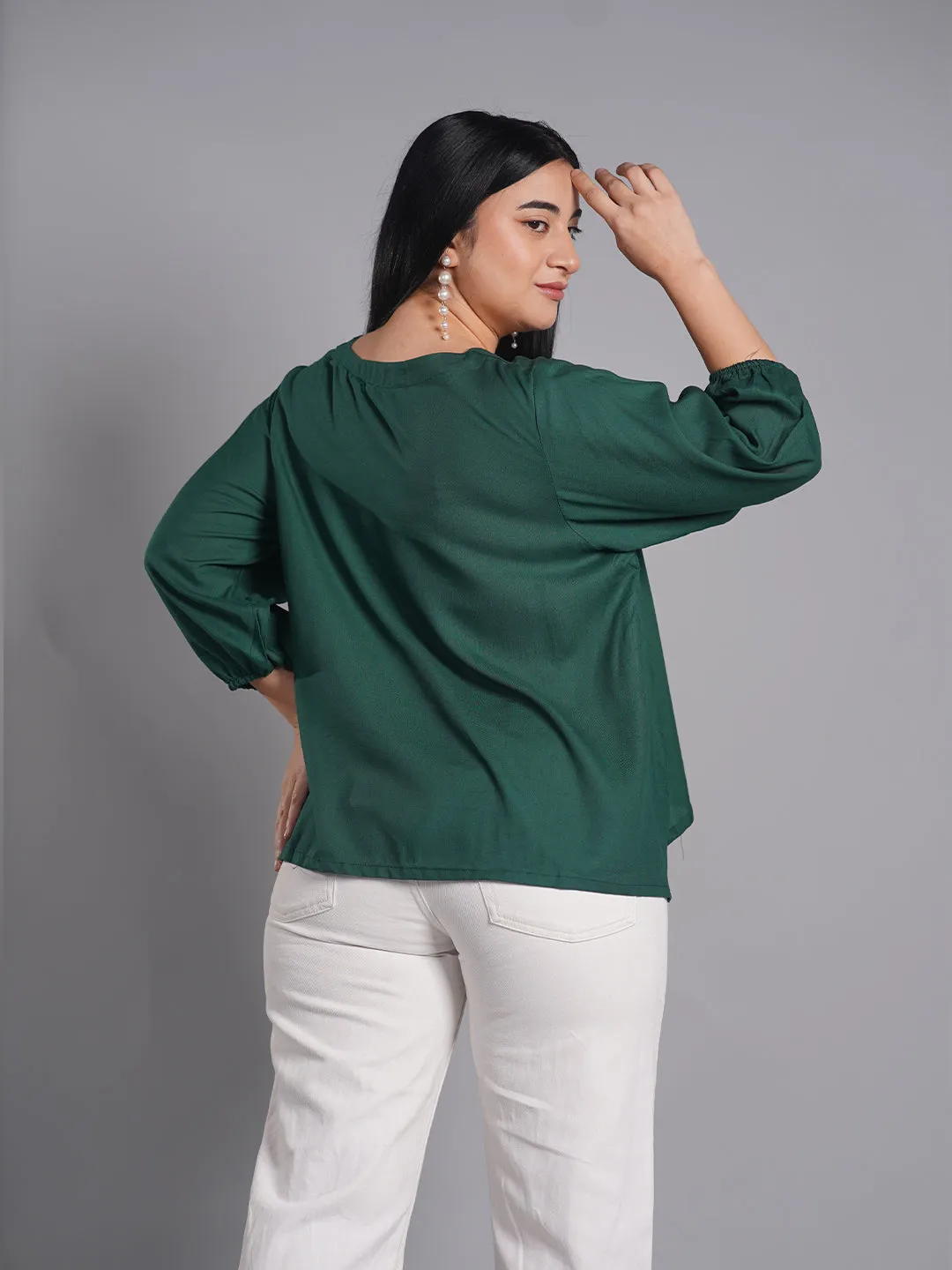 Bottlegreen Rayon Top - Mysa