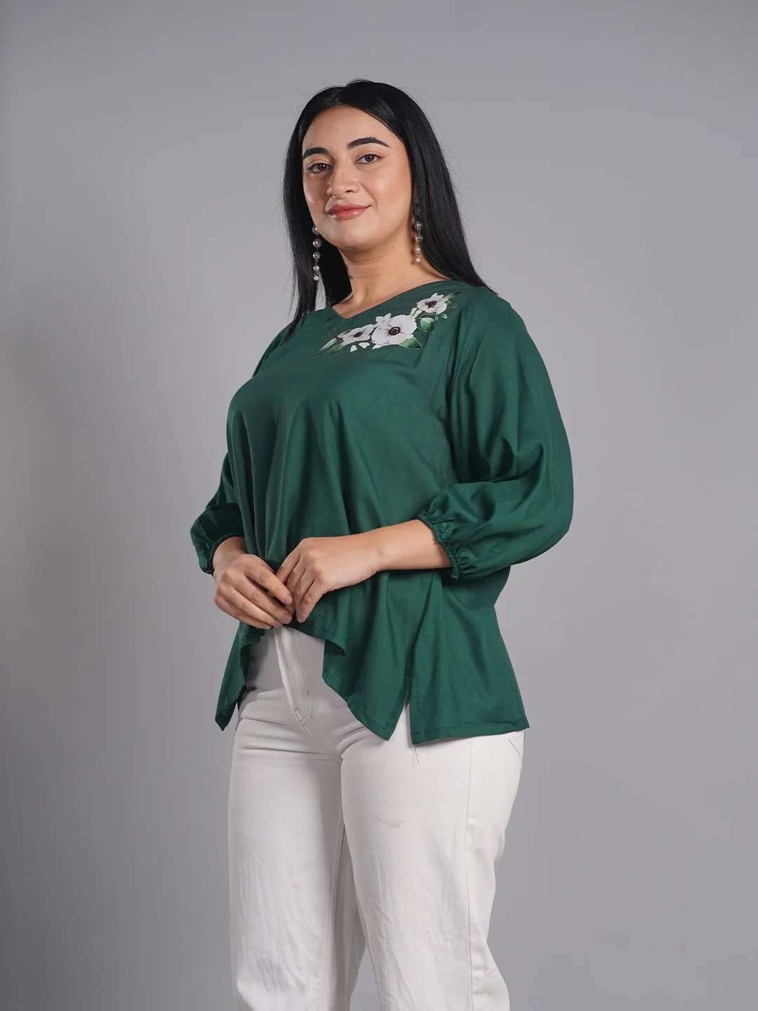 Bottlegreen Rayon Top - Mysa