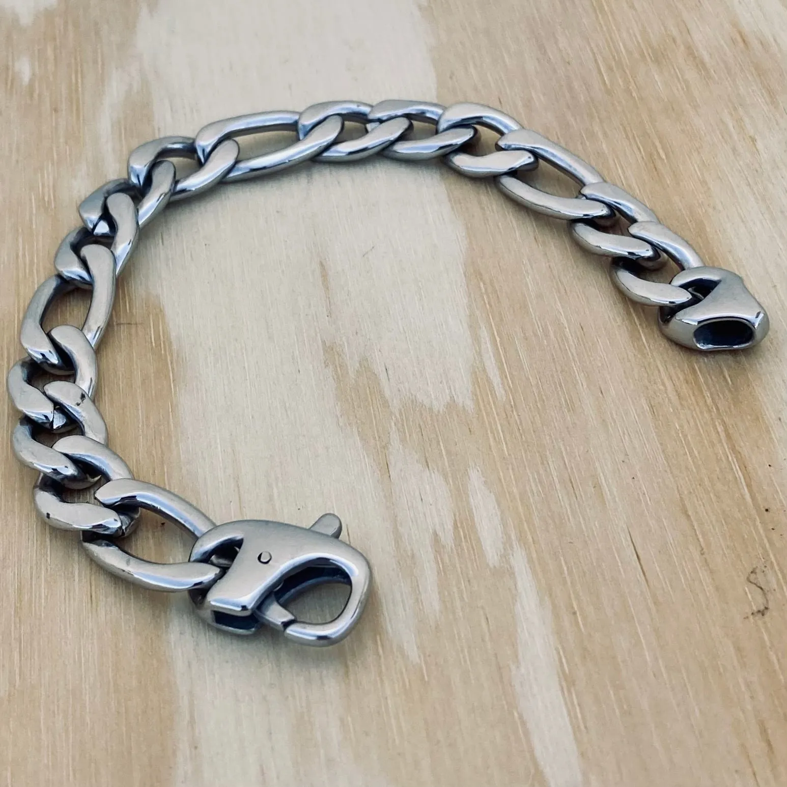 Bracelet Figaro - 1/4" Sicilian -  Polished Silver - FB02