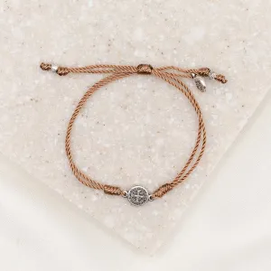 Breathe Blessing Bracelet in Taupe & Silver