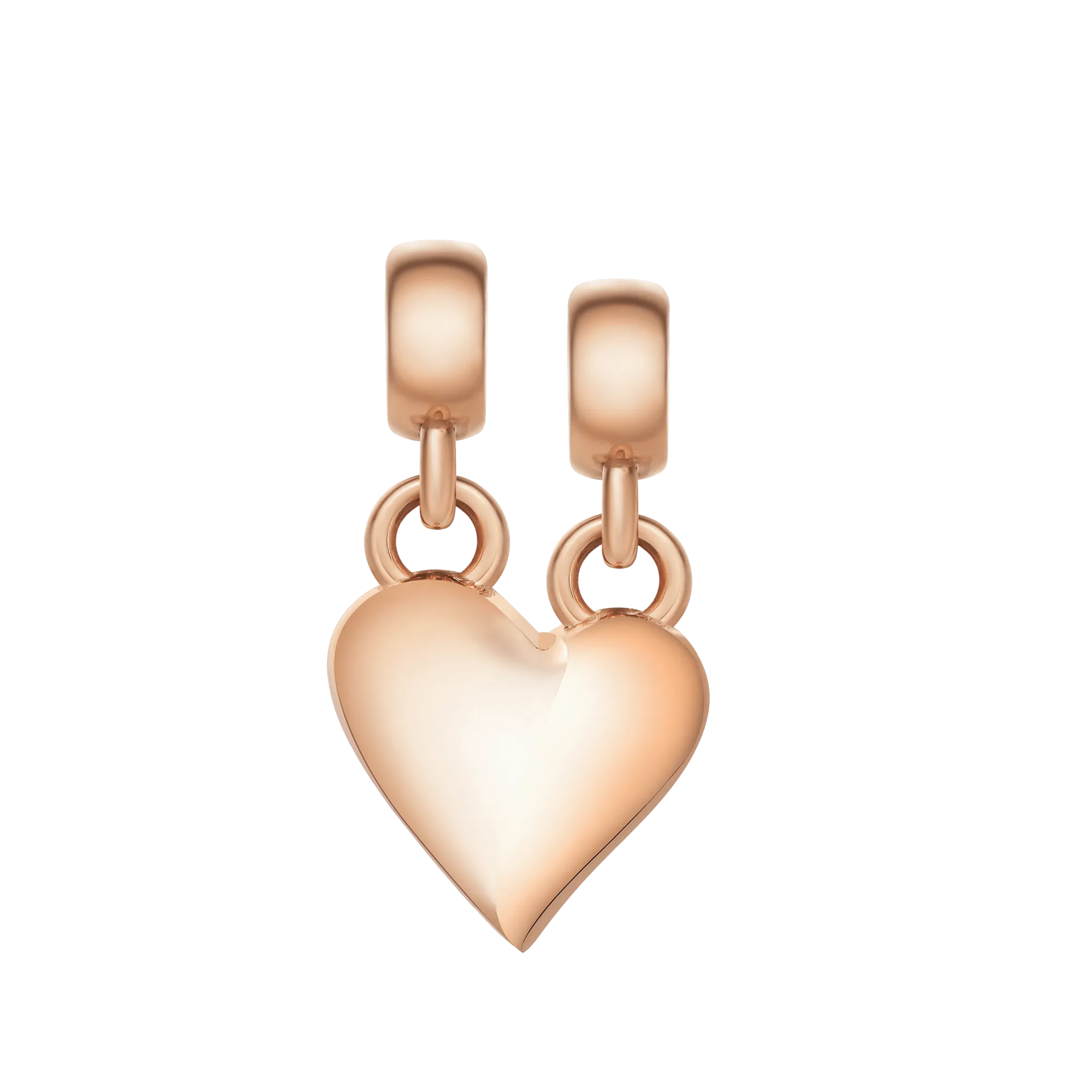 Broken Heart Charm Rose Gold