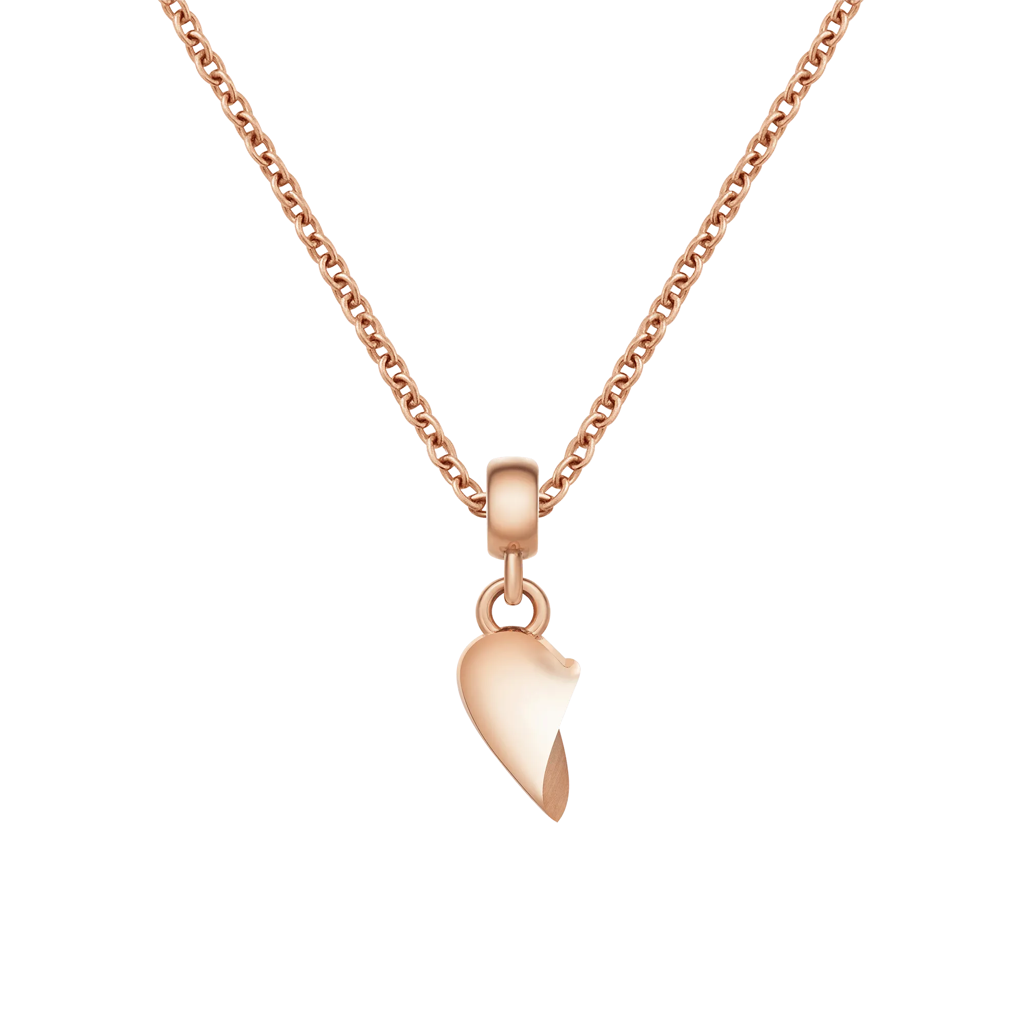 Broken Heart Charm Rose Gold