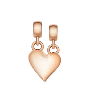 Broken Heart Charm Rose Gold