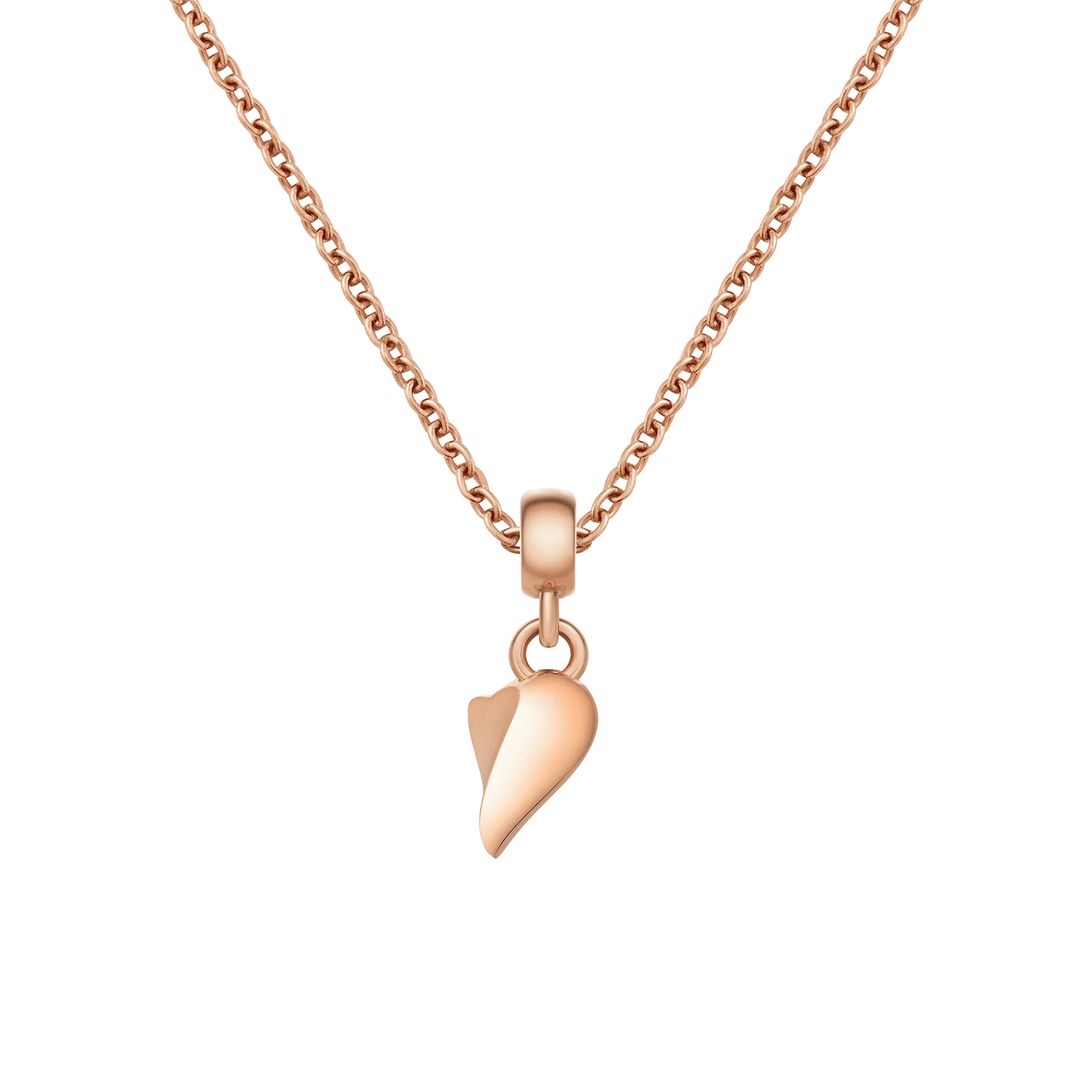 Broken Heart Charm Rose Gold