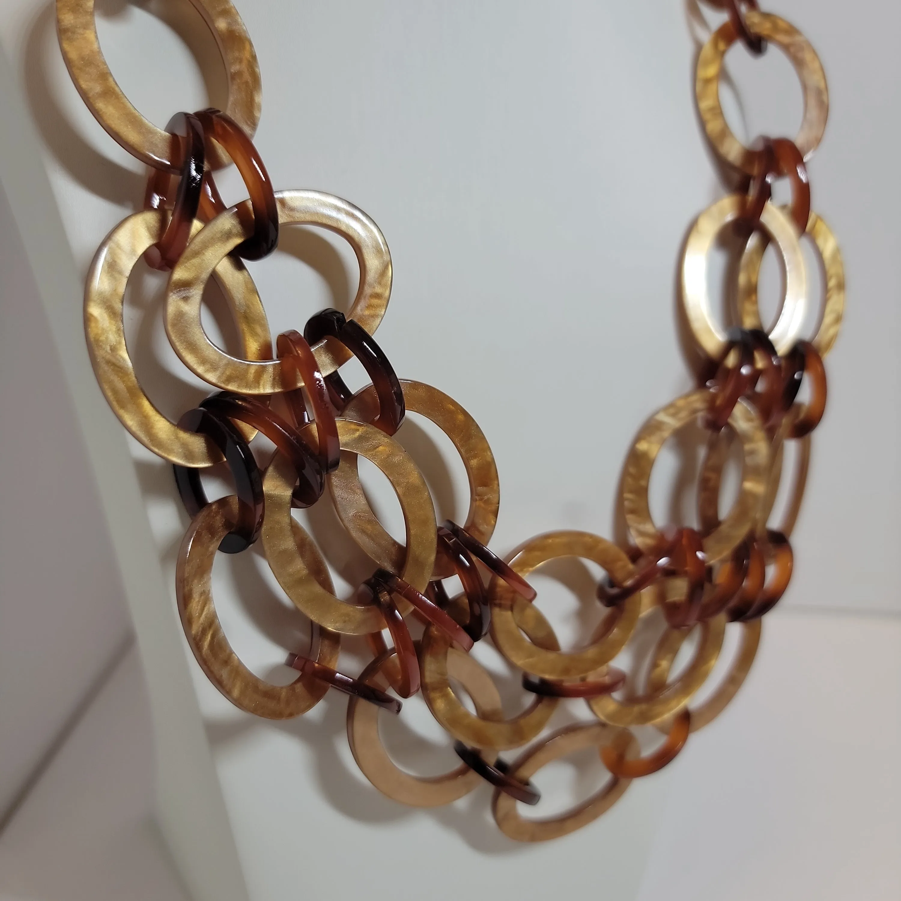 Brown Marble Acrylic Necklace