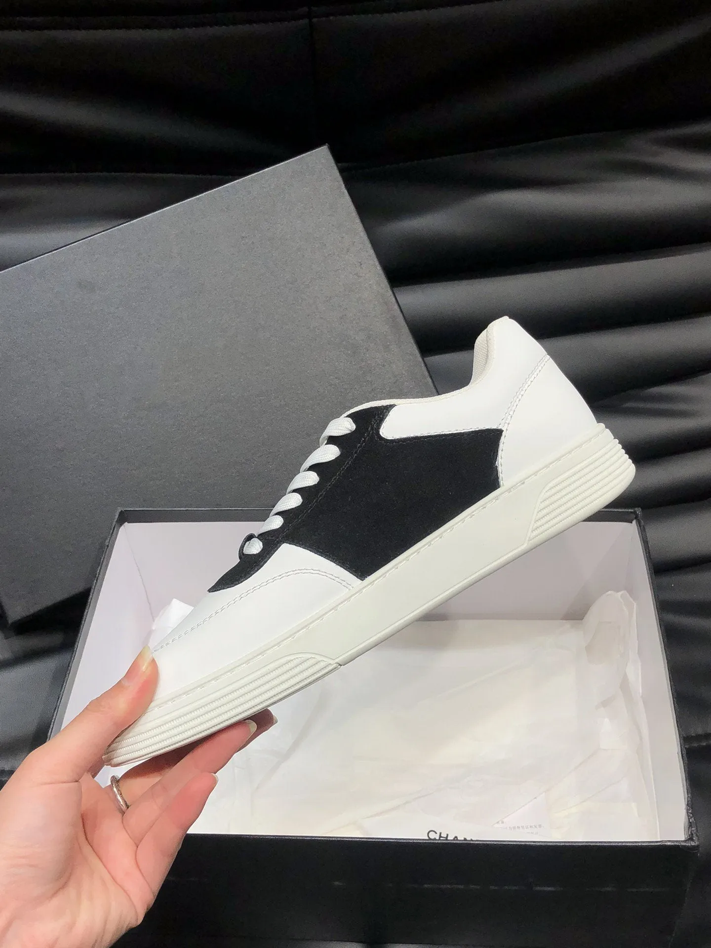 CC SNEAKERS TRAINERS BLACK SUEDE LEATHER