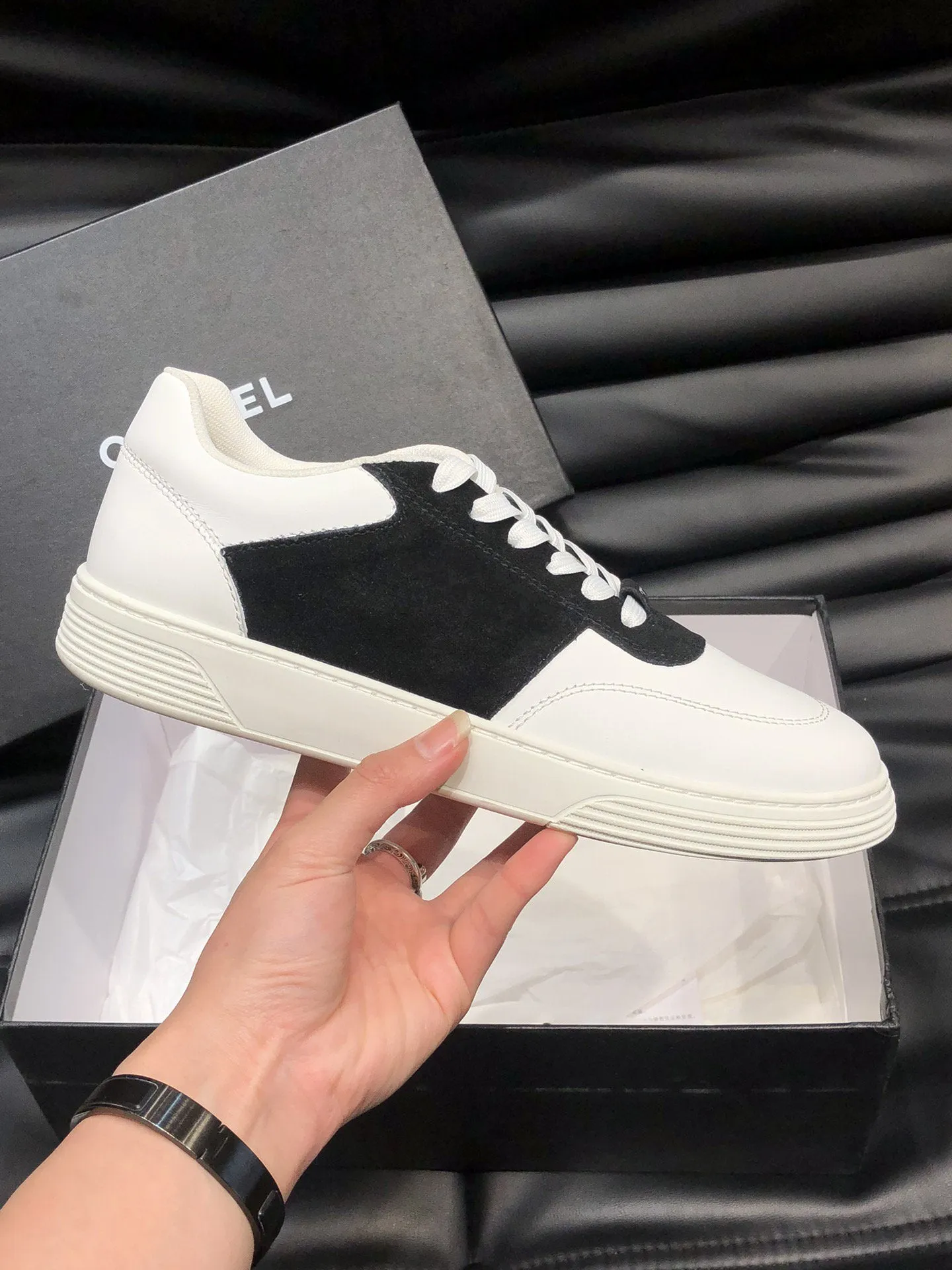 CC SNEAKERS TRAINERS BLACK SUEDE LEATHER