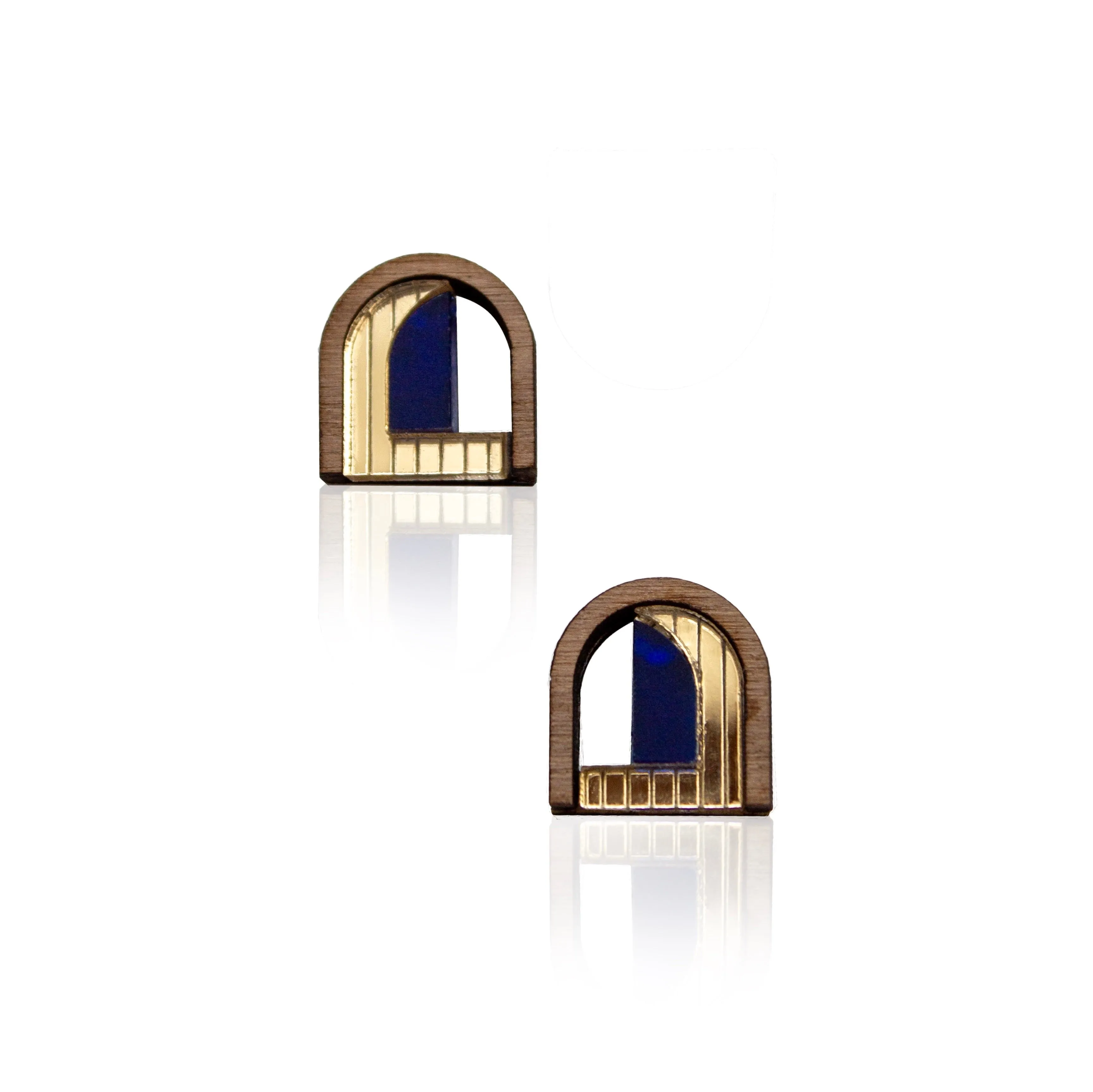 Chalk x Barbican single arch studs navy