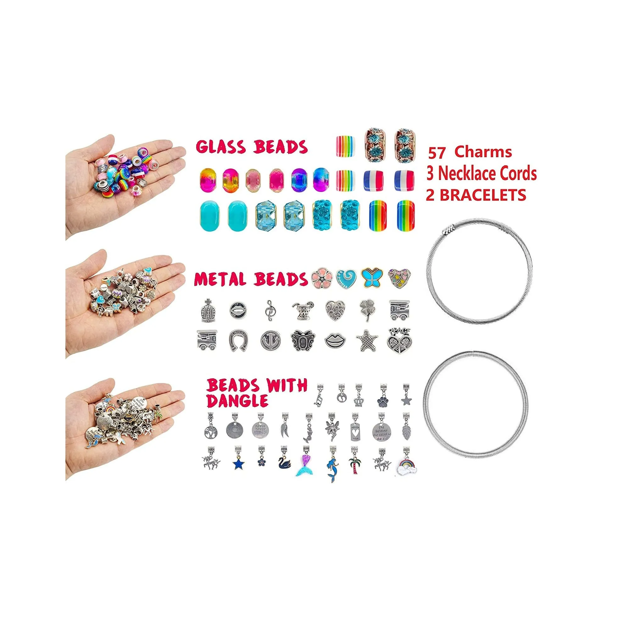 Charm Bracelet Making Kit | Jewelry Making Supplies Beads | Unicorn/Mermaid Crafts Gifts Set for Girls Teens Age 8-12