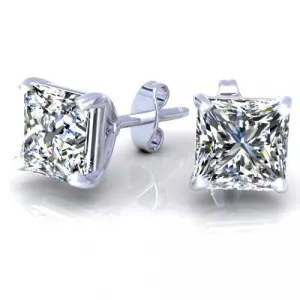 Chic 0.80CT Diamond Stud Earrings in 14KT White Gold