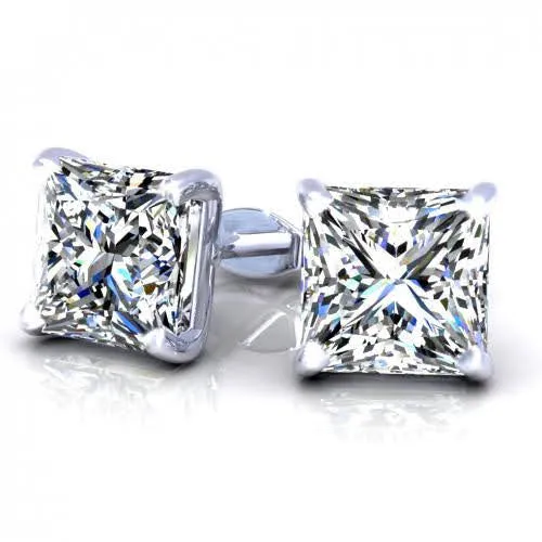 Chic 0.80CT Diamond Stud Earrings in 14KT White Gold