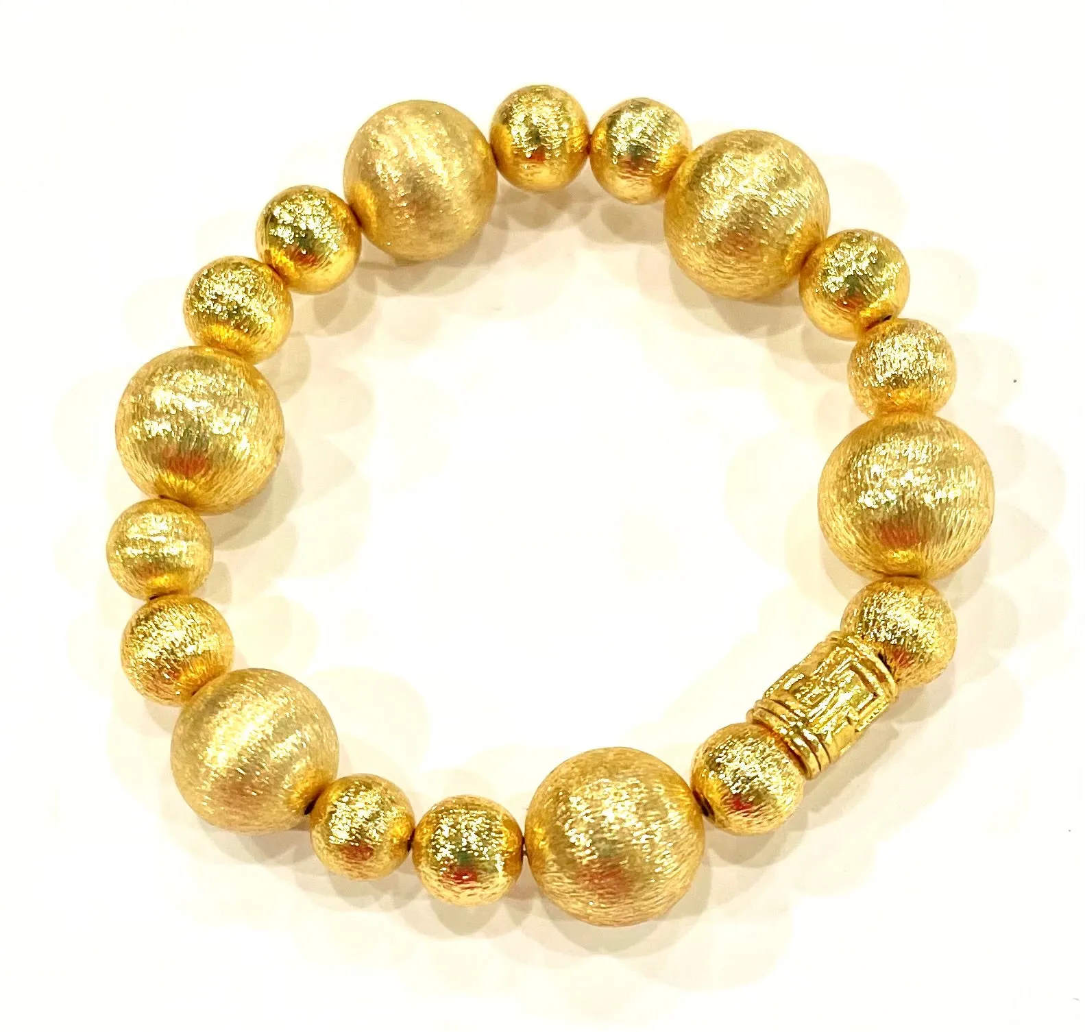 Classic 18K Brushed Gold Vermeil Beaded Bracelet